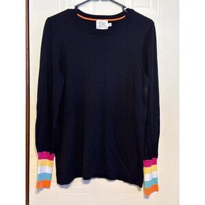 EK‎ Edinburgh Knitwear 100% Pima Med Black Sweater Size Medium